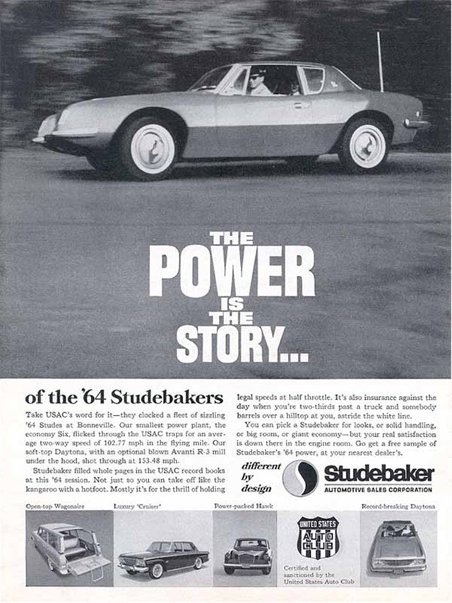 Studebaker Avanti 1964 #739 publicidad impresa