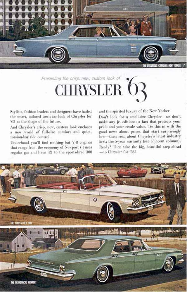 Chrysler New Yorker 1963 #640 publicidad impresa