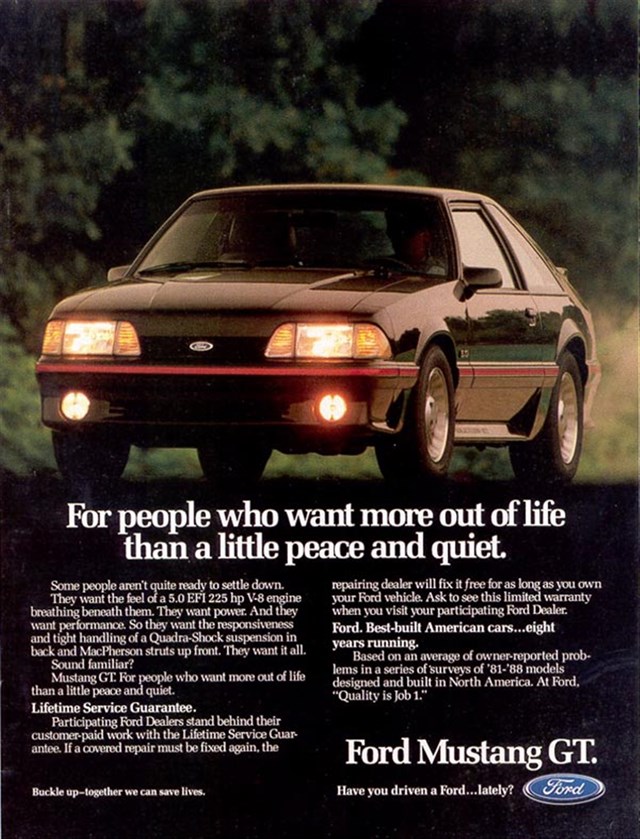 Ford Mustang 1989 #1137 publicidad impresa