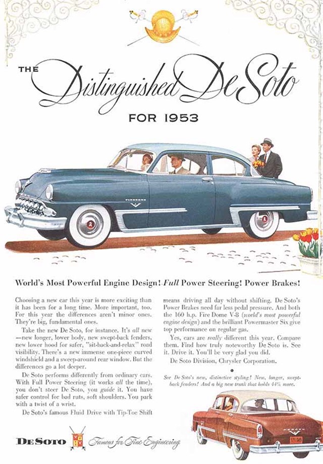 DeSoto Firde Dome 8 1953 #329 publicidad impresa