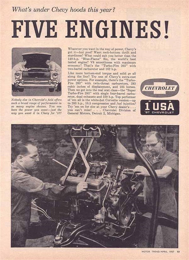 Chevrolet Varios 1957 #941 publicidad impresa