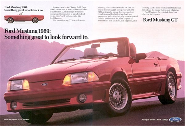 Advertising of Ford Mustang 1989 #1139