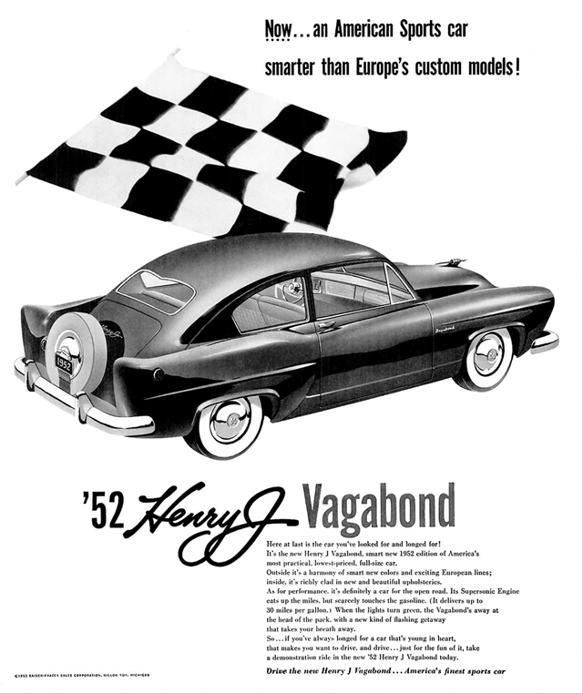 Advertising of Kaiser-Frazer Henry J Vagabond 1952 #1235