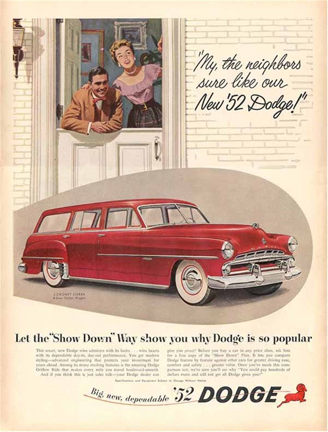Dodge Coronet 1952 #331 publicidad impresa