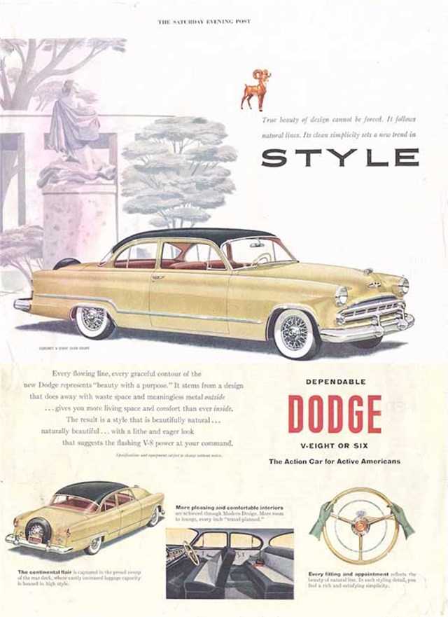 Dodge Coronet 1953 #333 publicidad impresa