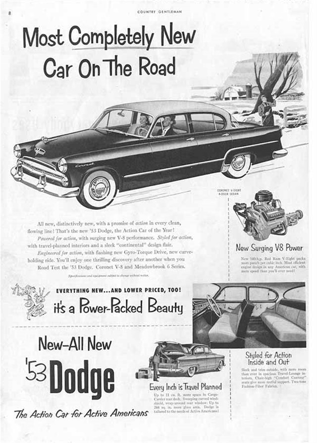 Dodge Coronet 1953 #334 publicidad impresa