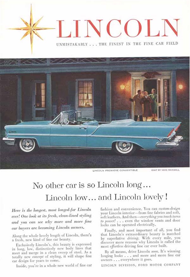 Lincoln Premiere 1957 #435 publicidad impresa
