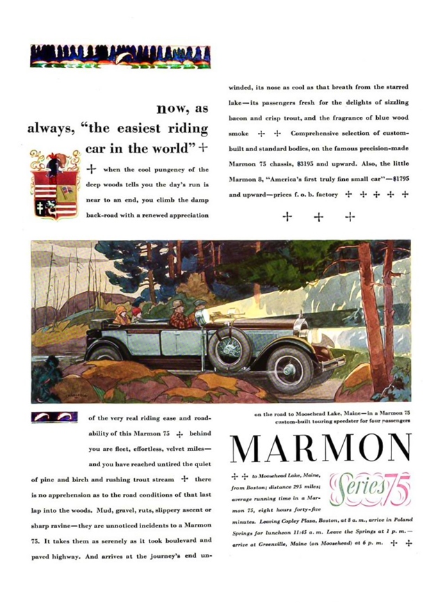 Marmon Series 75 1927 #1196 publicidad impresa