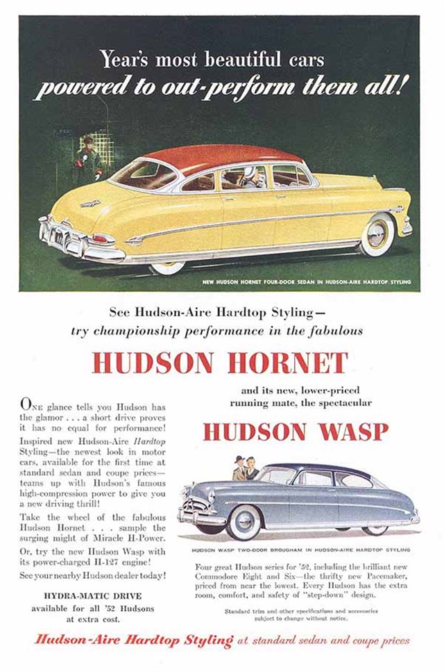 Hudson Hornet 1952 #336 publicidad impresa