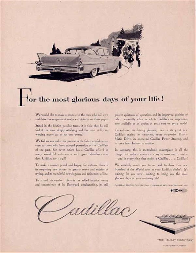 Cadillac Fleetwood 1958 #948 publicidad impresa