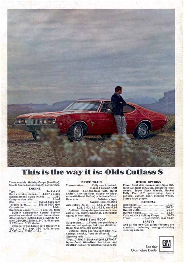 Oldsmobile Cutlass 1968 #850 publicidad impresa