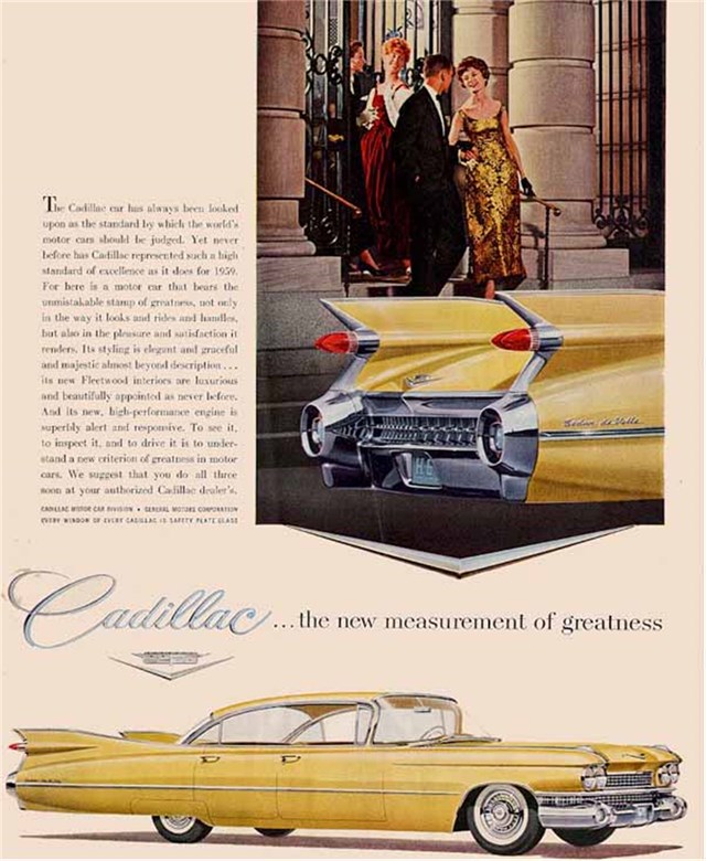 Cadillac de Ville 1959 #950 publicidad impresa