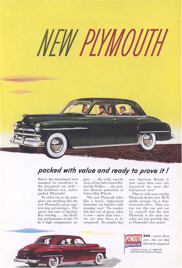 Plymouth Varios 1950 #1148 publicidad impresa