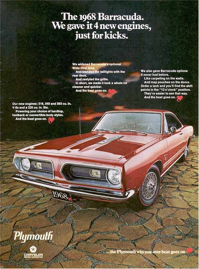 Plymouth Barracuda 1968 #855 publicidad impresa