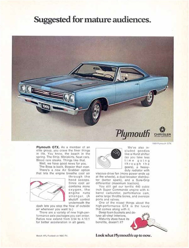 Plymouth GTX 1969 #856 publicidad impresa