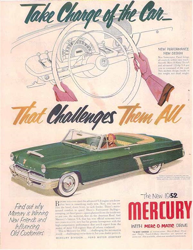 Mercury Monterey 1952 #346 publicidad impresa
