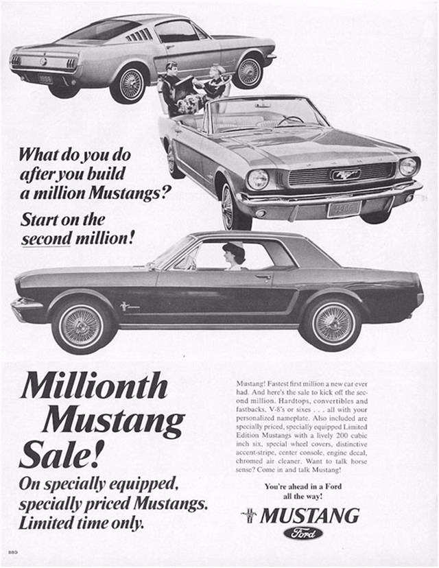 Ford Mustang 1965 #1057 publicidad impresa
