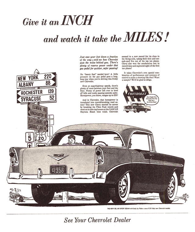 Advertising of Chevrolet Bel Air 1956 #1201