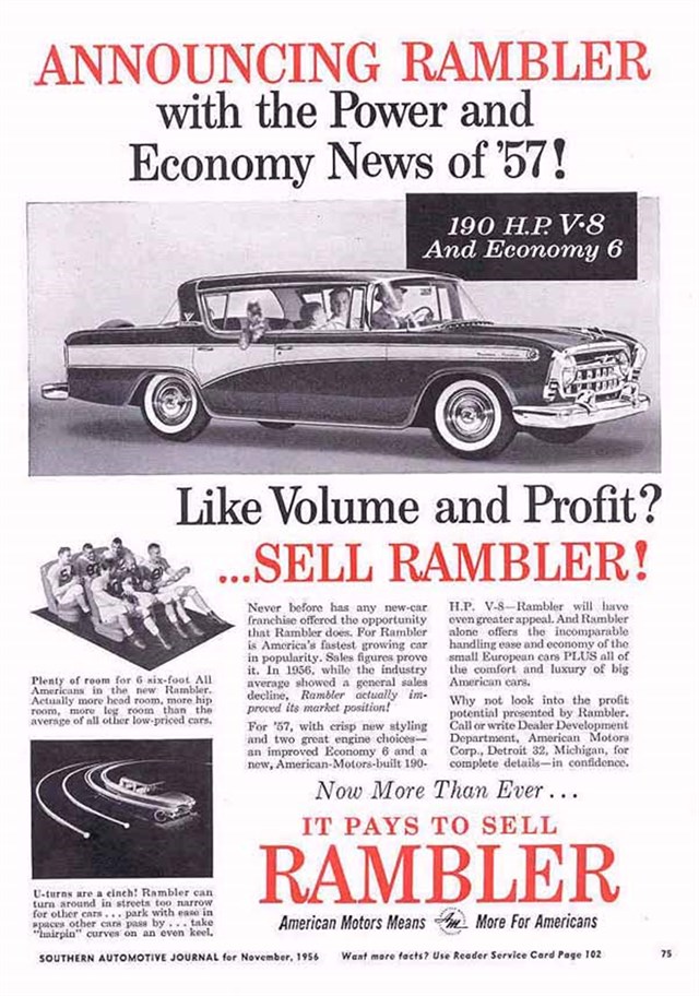Nash Rambler 1957 #448 publicidad impresa