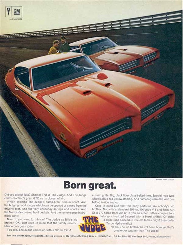 Pontiac GTO 1969 #860 publicidad impresa