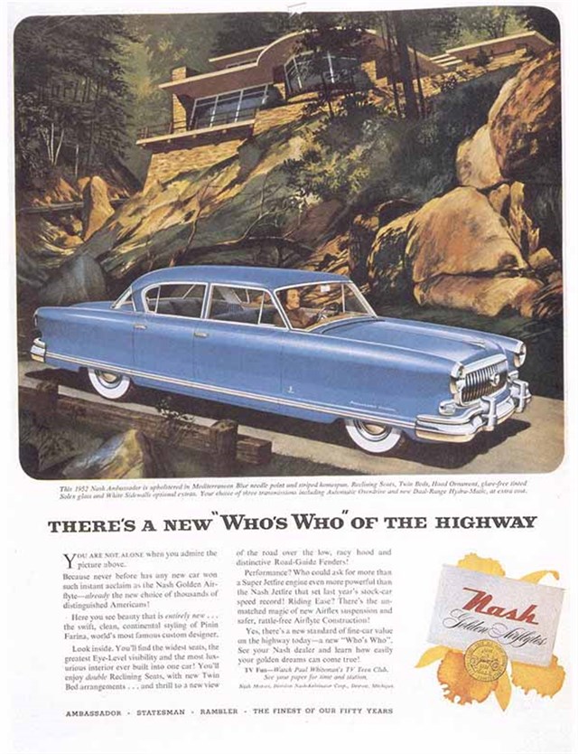 Nash Ambassador 1952 #349 publicidad impresa
