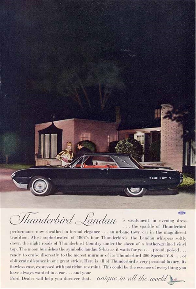 Ford Thunderbird 1962 #961 publicidad impresa