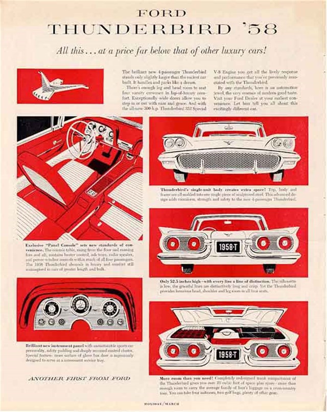 Ford Thunderbird 1958 #76 publicidad impresa