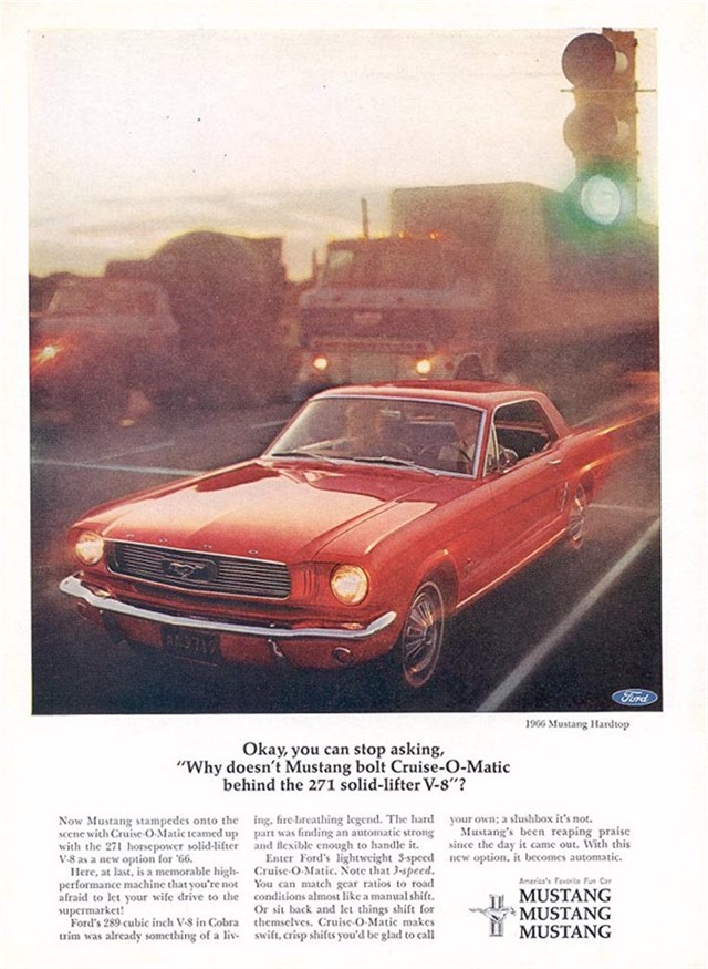 Ford Mustang 1966 #1060 publicidad impresa