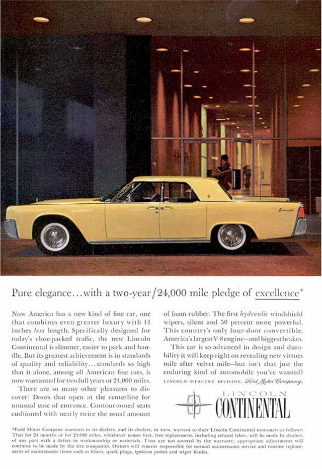 Lincoln Continental 1960 #563 publicidad impresa