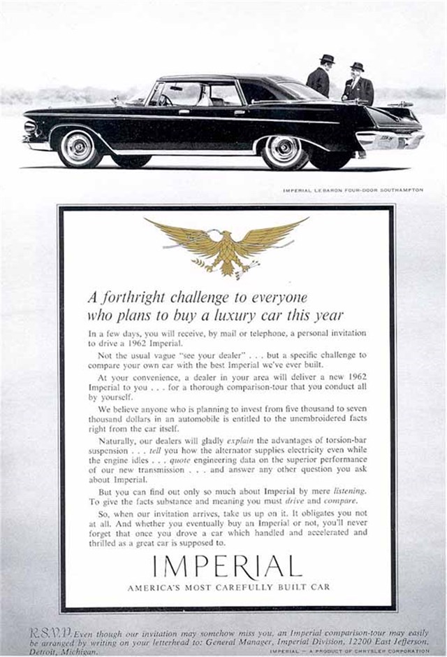 Advertising of Chrysler Imperial 1962 #666