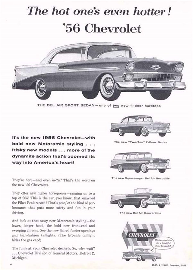 Chevrolet Bel Air 1956 #866 publicidad impresa