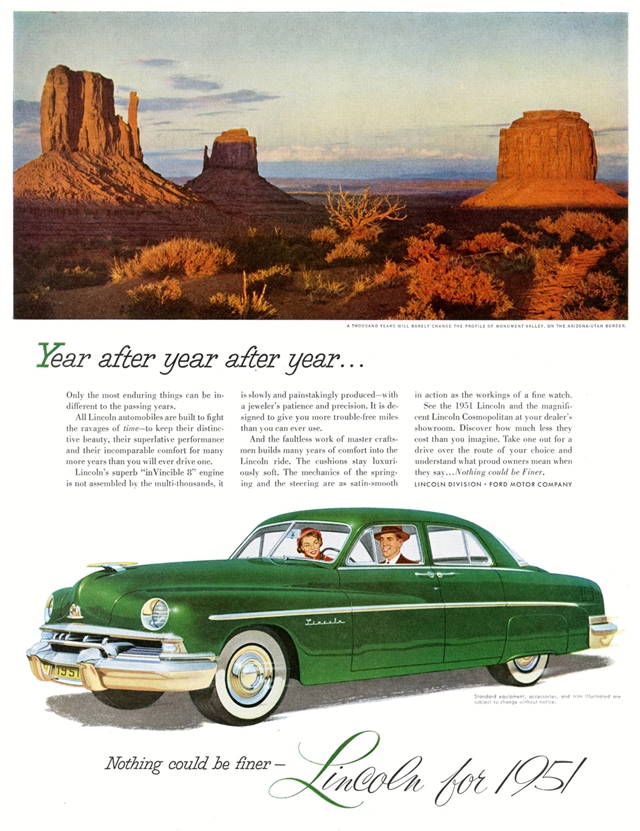 Lincoln Cosmopolitan 1951 #1208 publicidad impresa