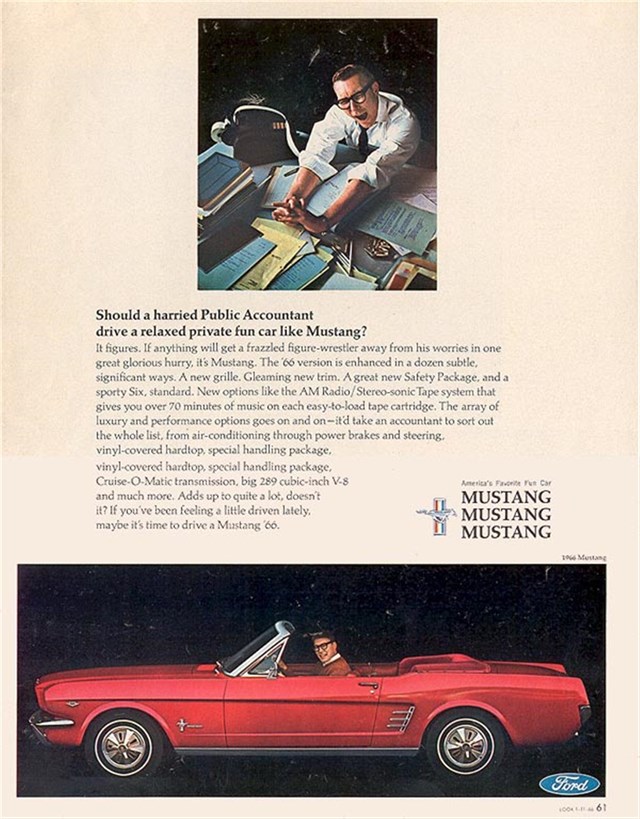 Ford Mustang 1966 #1065 publicidad impresa