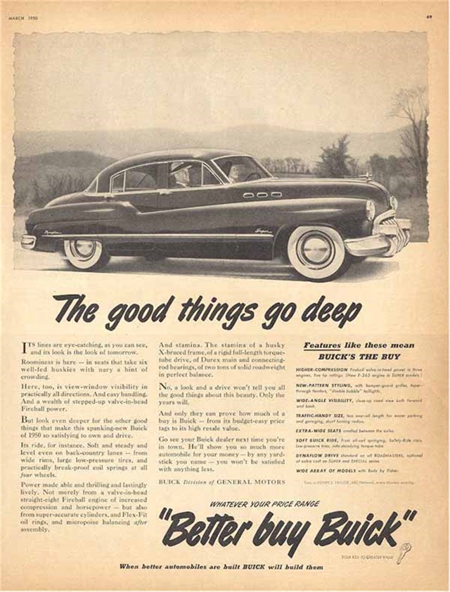 Buick Varios 1950 #256 publicidad impresa