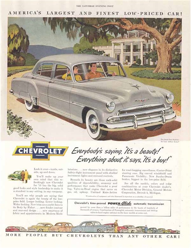 Chevrolet Styleline De Luxe 1951 #258 publicidad impresa