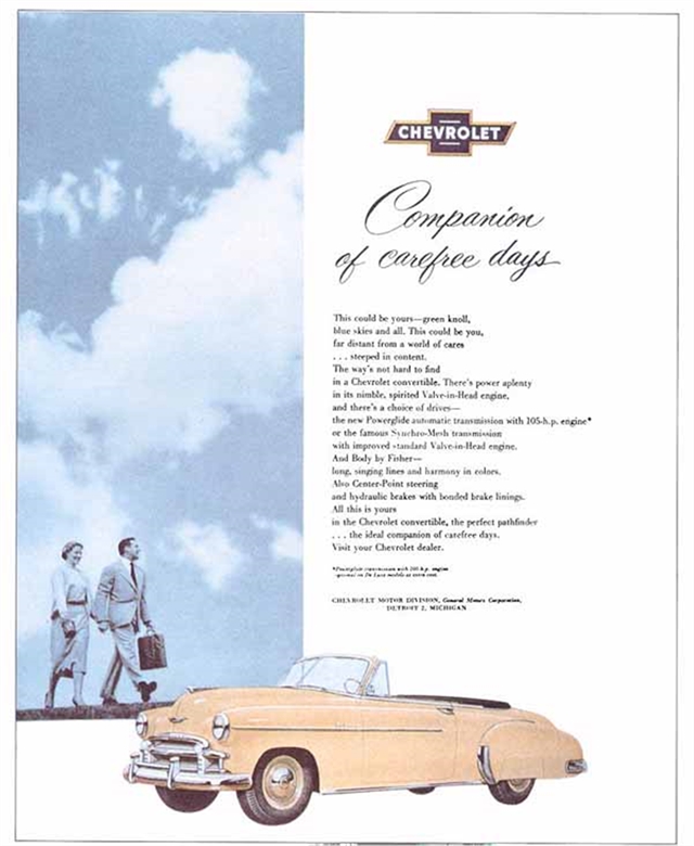 Chevrolet Styleline De Luxe 1950 #259 publicidad impresa