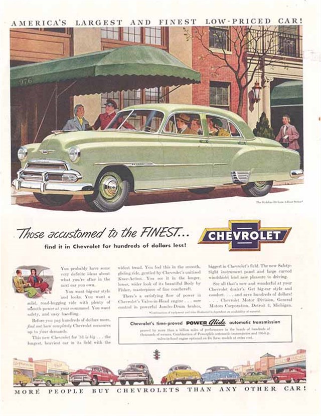 Chevrolet Styleline De Luxe 1951 #260 publicidad impresa
