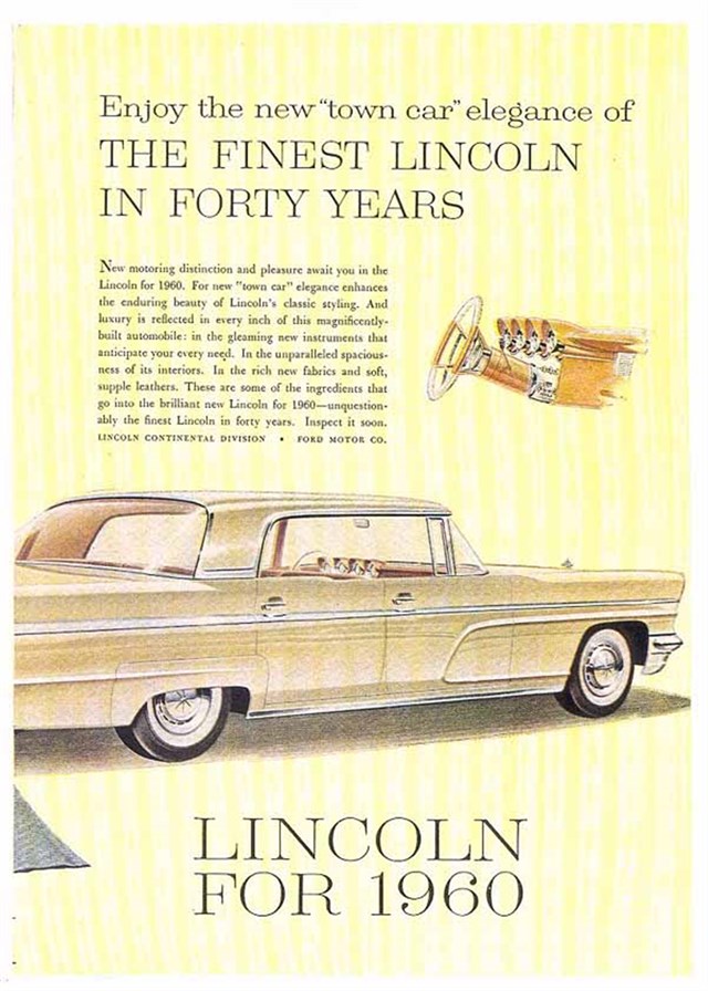 Lincoln Continental 1960 #574 publicidad impresa