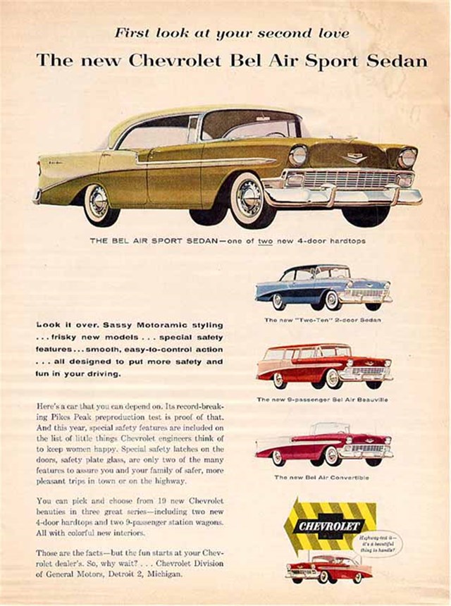 Advertising of Chevrolet Bel Air 1956 #874