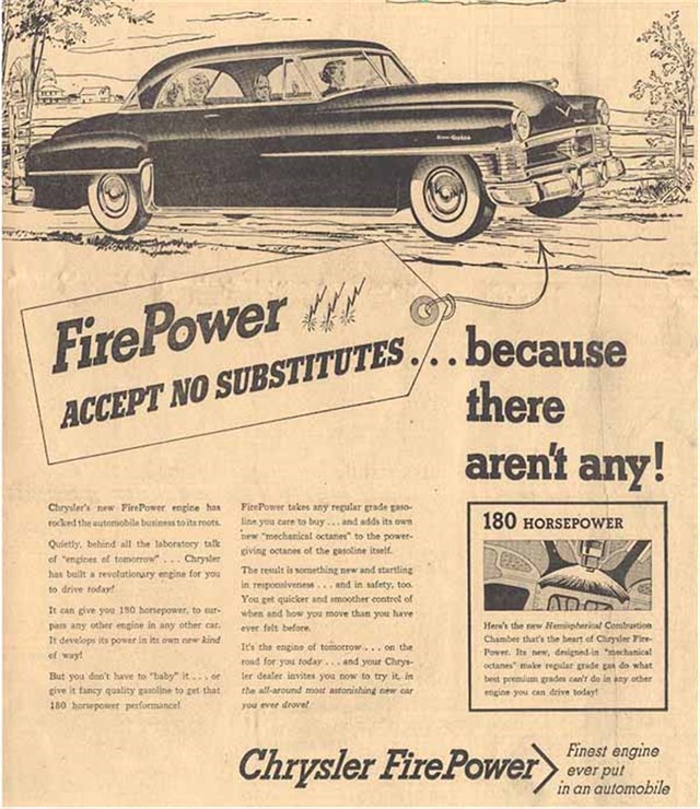 Chrysler Windsor 1951 #263 publicidad impresa