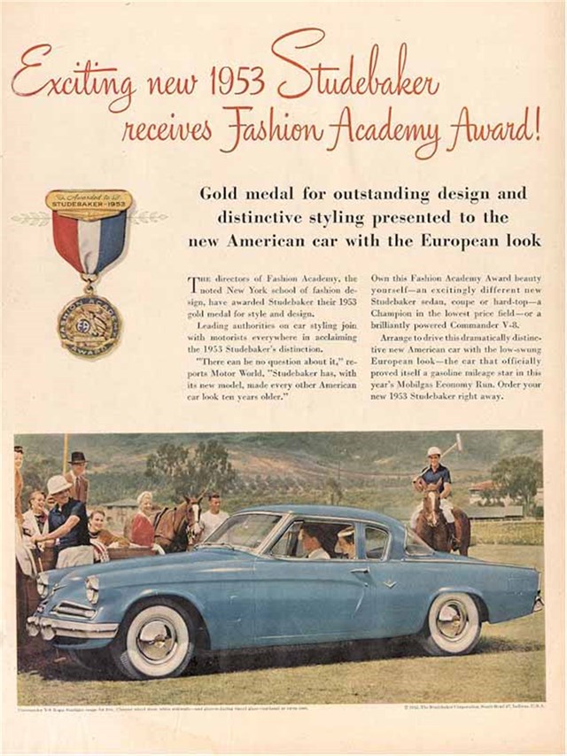 Studebaker Starliner 1953 #364 publicidad impresa