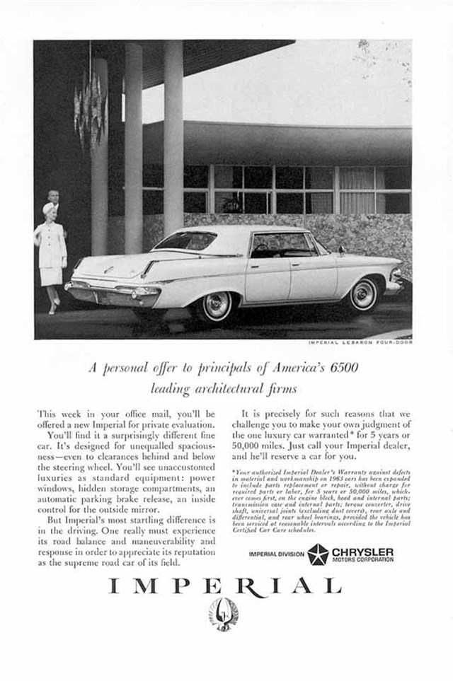 Chrysler Imperial 1963 #676 publicidad impresa