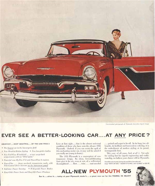 Plymouth Belvedere 1955 #465 publicidad impresa