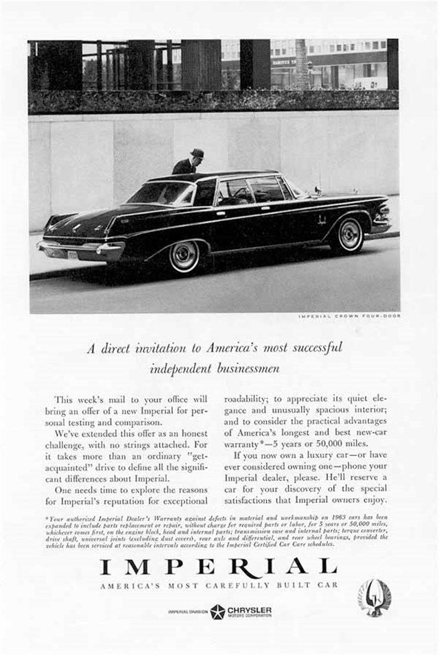 Chrysler Imperial 1963 #677 publicidad impresa