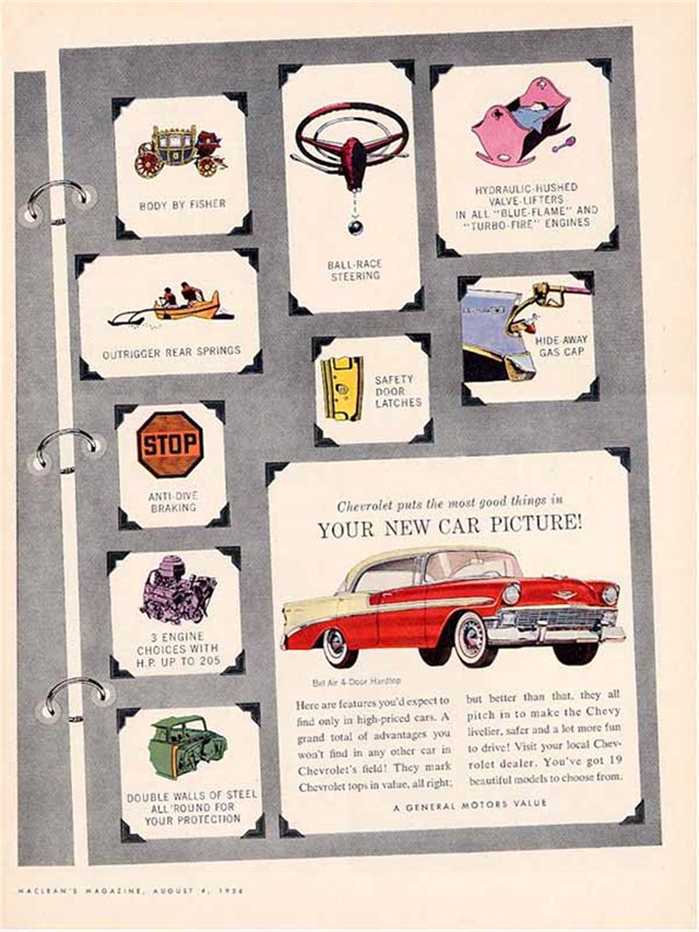 Chevrolet Bel Air 1956 #877 publicidad impresa