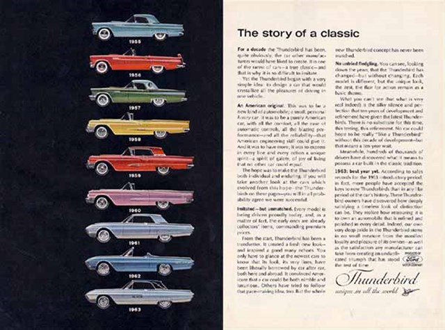 Ford Thunderbird 1963 #977 publicidad impresa