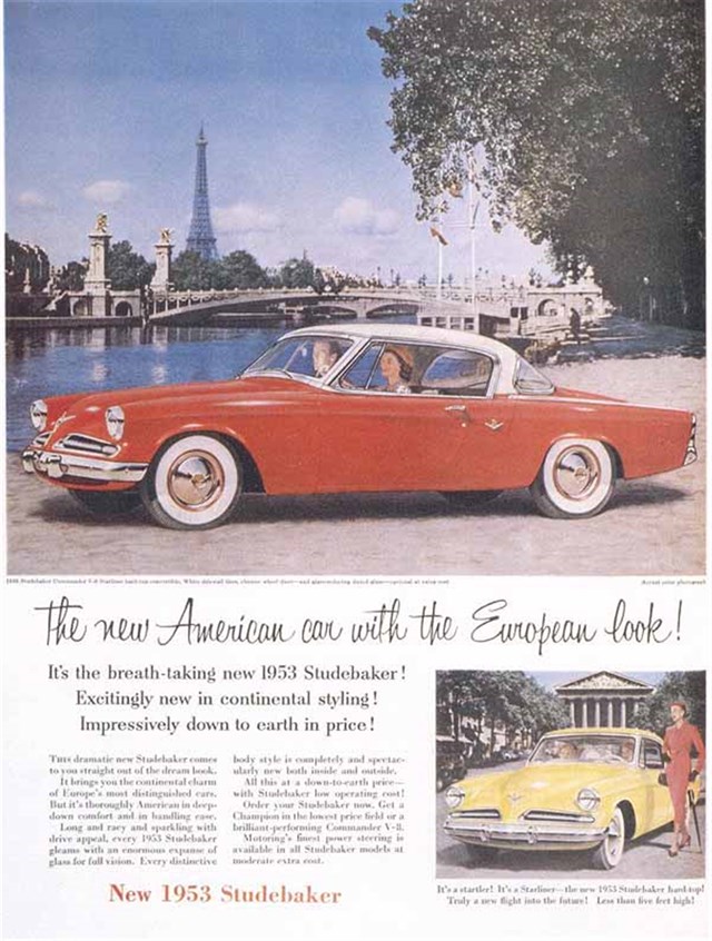 Studebaker Starliner 1953 #367 publicidad impresa