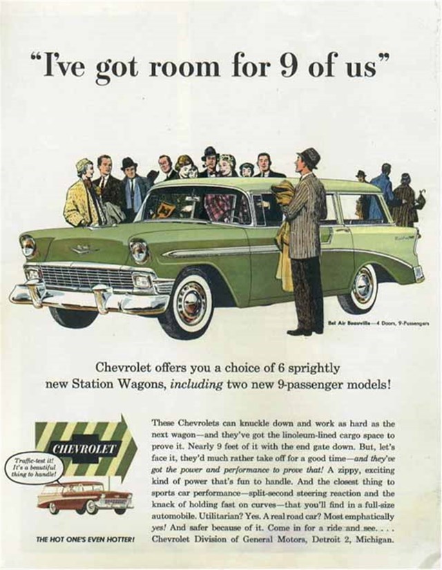 Chevrolet Bel Air Beauville 1956 #879 publicidad impresa