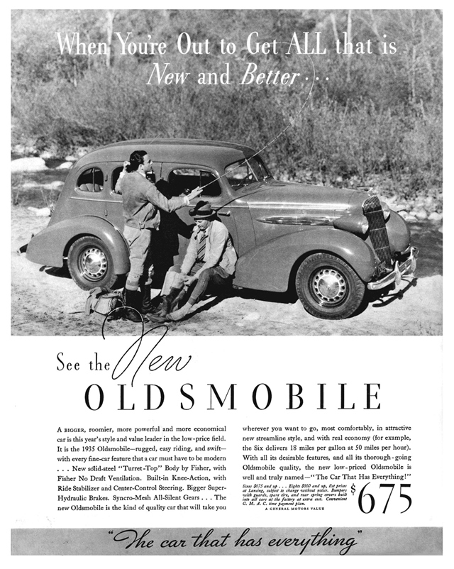 Advertising of Oldsmobile Varios 1935 #1211