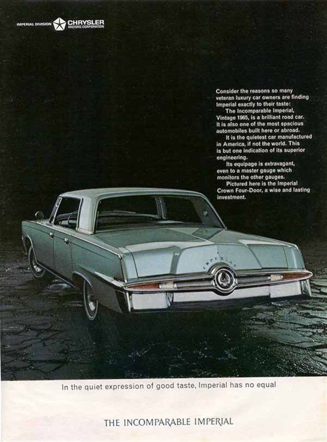 Chrysler Imperial 1965 #680 publicidad impresa